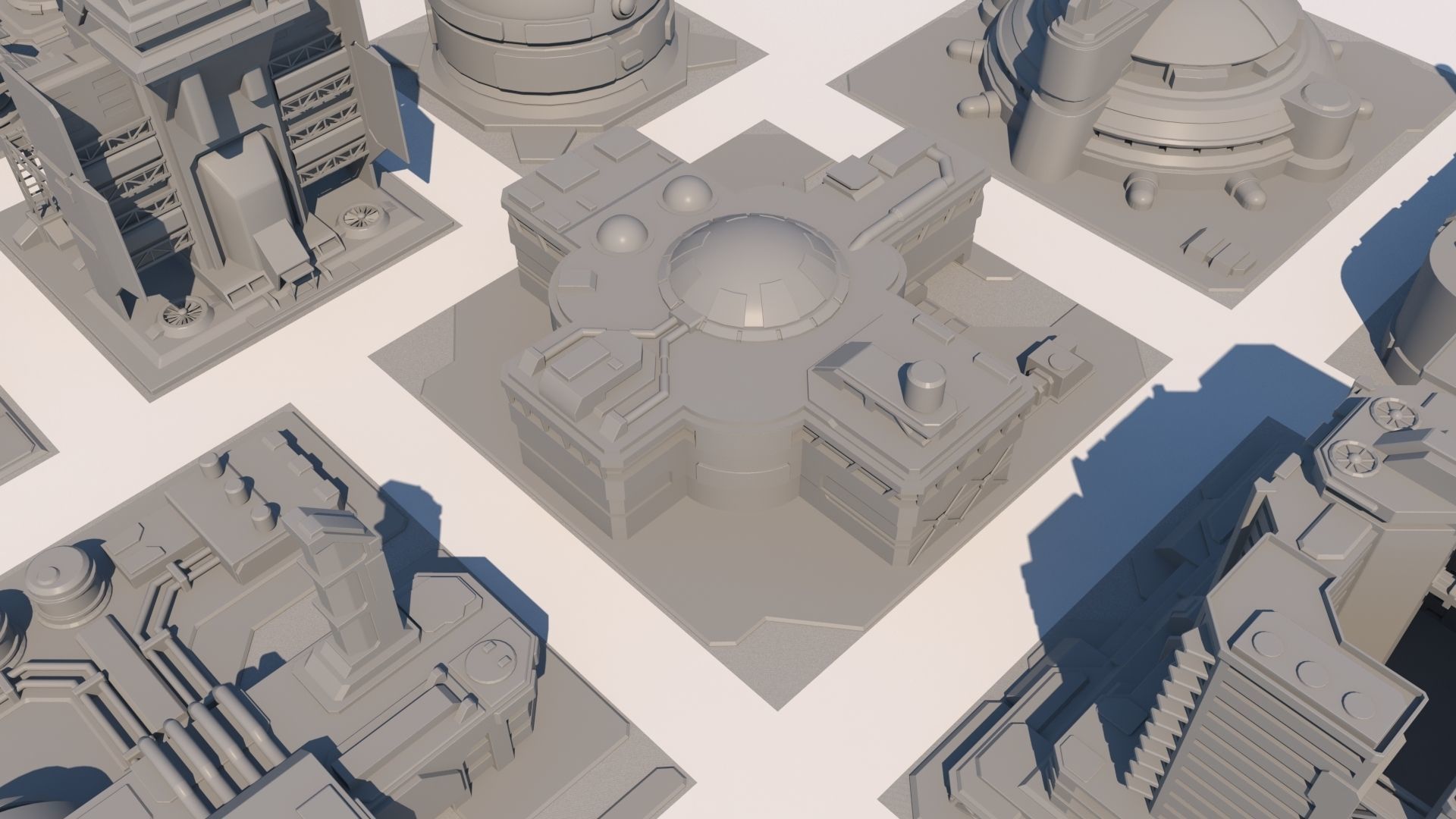 Sci Fi Buildings 3D model_7