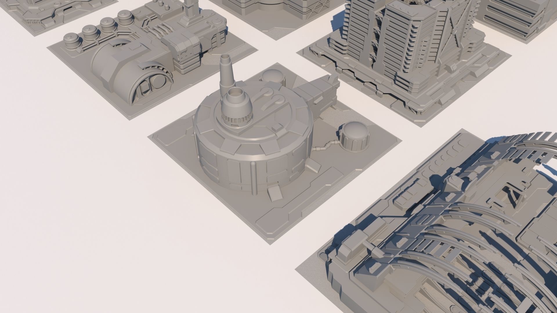 Sci Fi Buildings 3D model_3