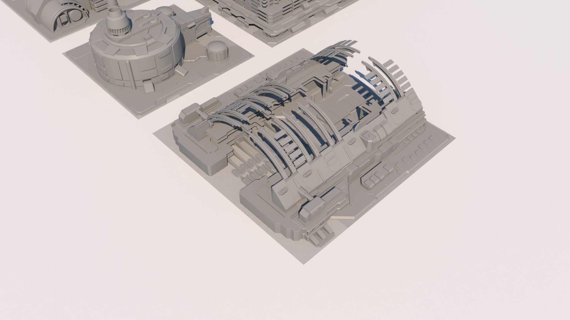 Sci Fi Buildings 3D model_2