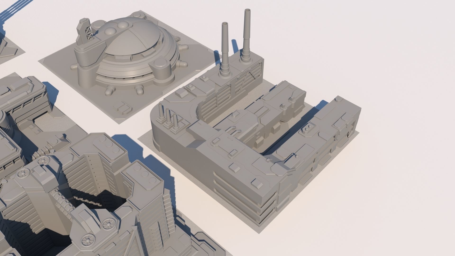 Sci Fi Buildings 3D model_5