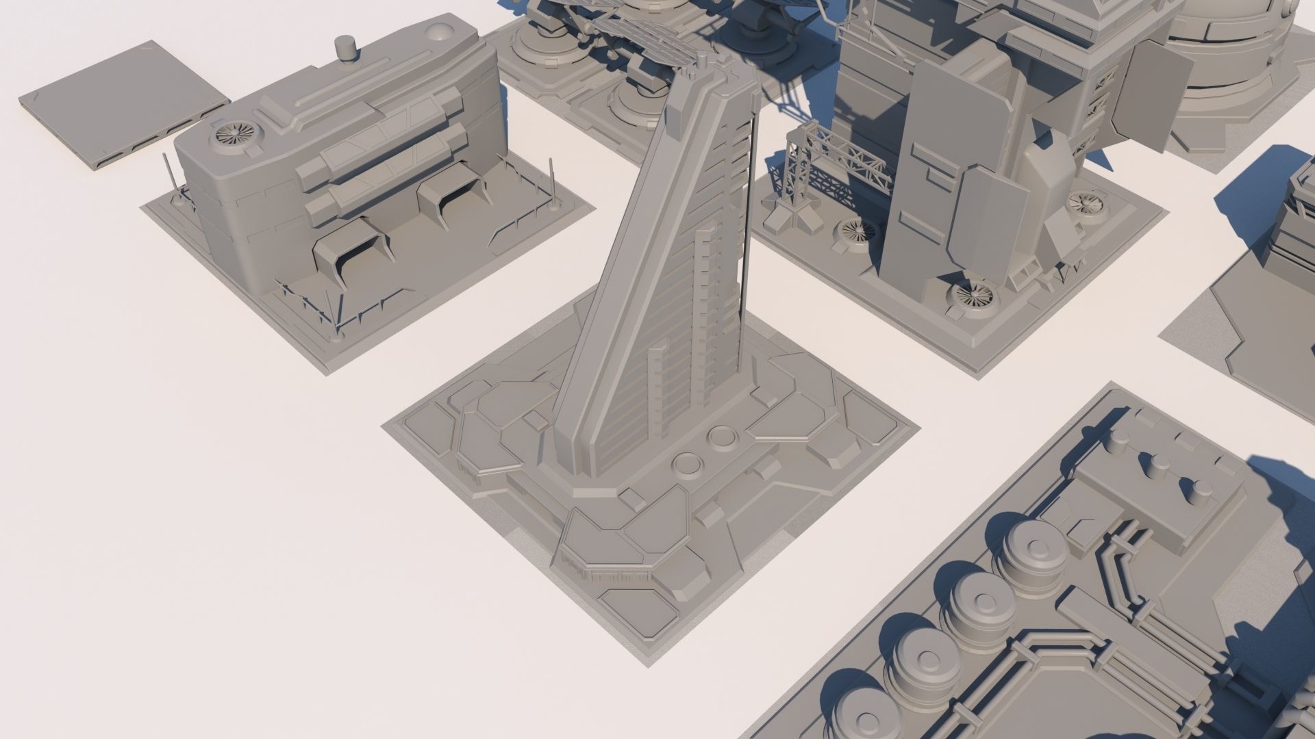 Sci Fi Buildings 3D model_9