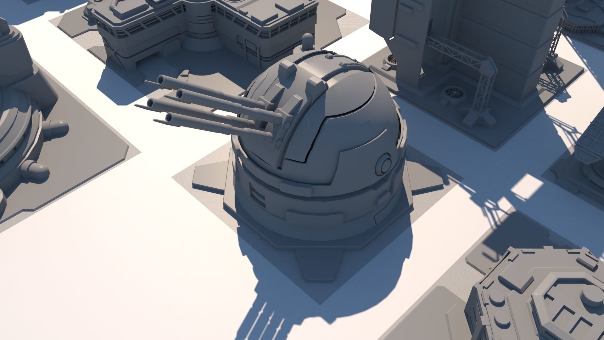 Sci Fi Buildings 3D model_14