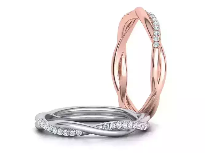 Gorgeous rope style twisted Band Ring 3dmodel 3D print model
