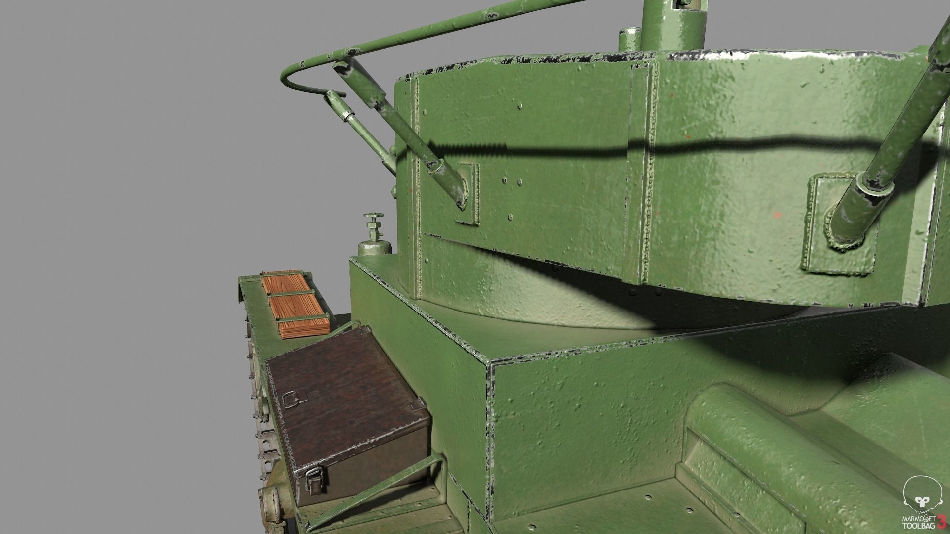 T-26 lowpoly soviet union tank ww2 Low-poly 3D model_8