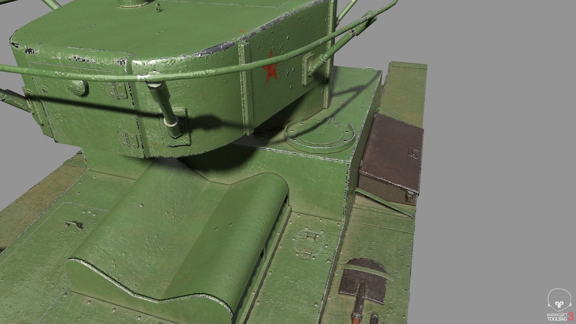 T-26 lowpoly soviet union tank ww2 Low-poly 3D model_16
