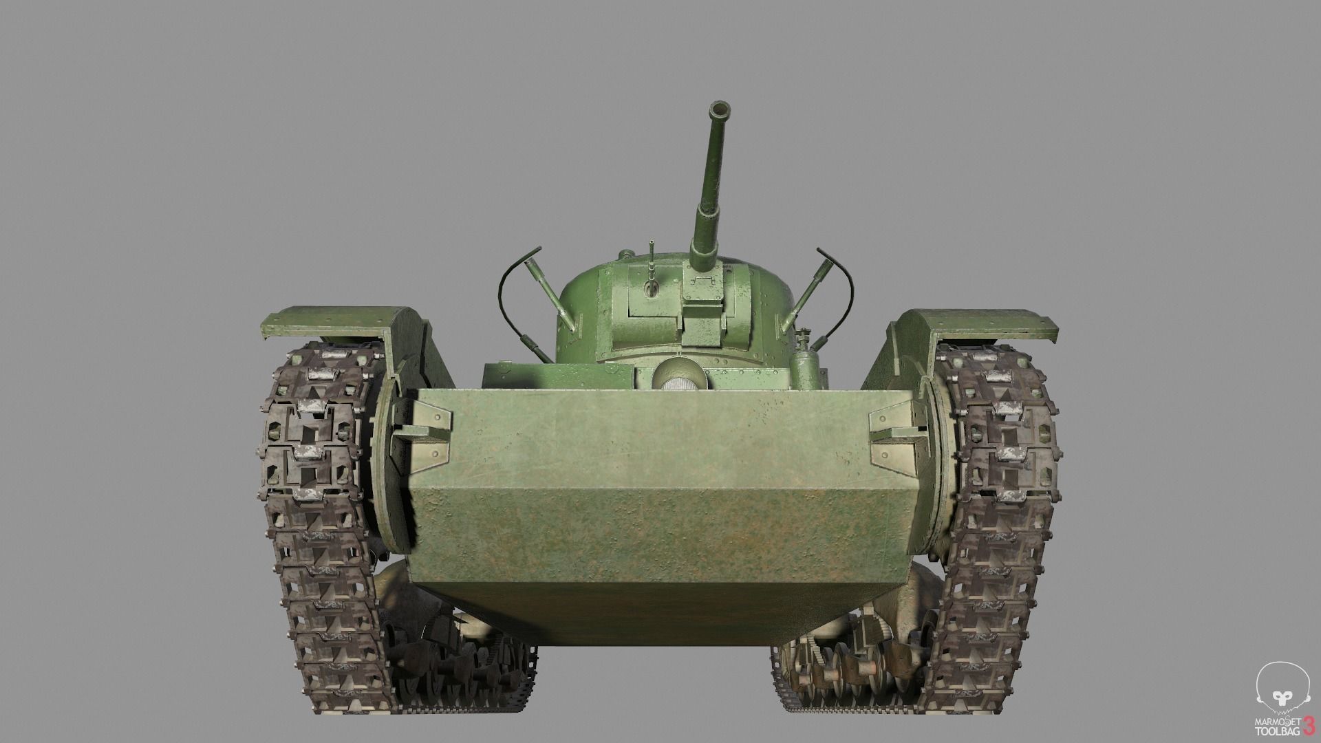 T-26 lowpoly soviet union tank ww2 Low-poly 3D model_20