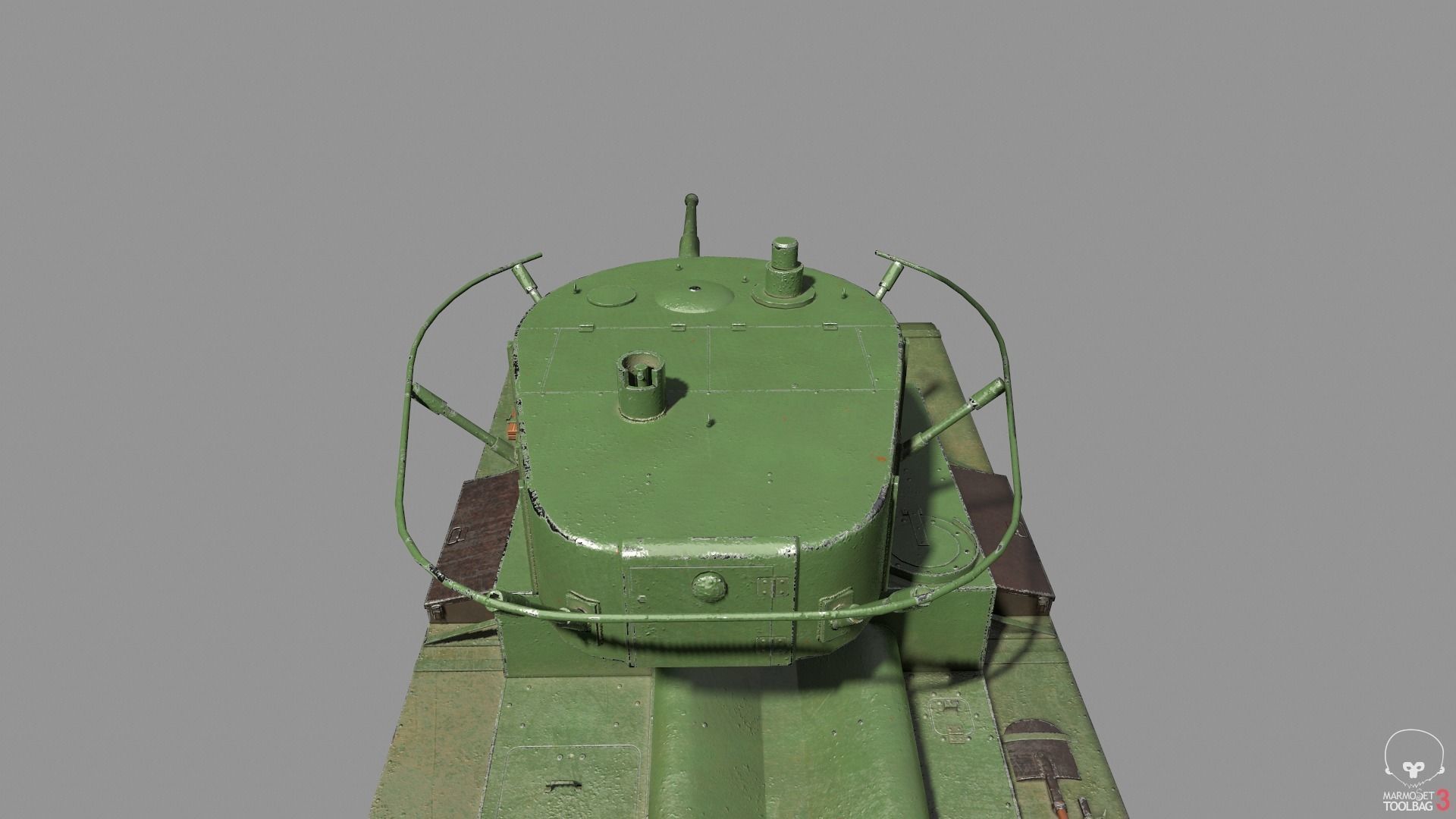 T-26 lowpoly soviet union tank ww2 Low-poly 3D model_10