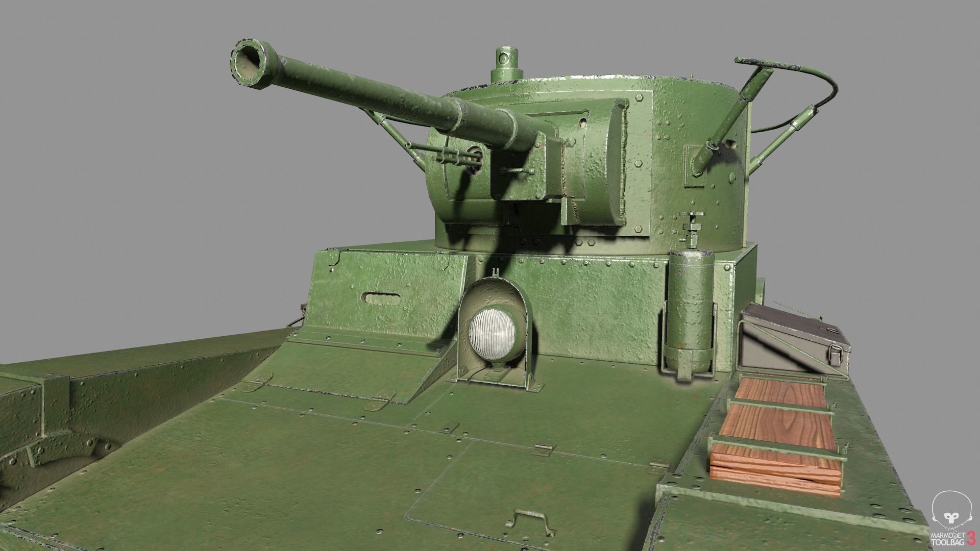 T-26 lowpoly soviet union tank ww2 Low-poly 3D model_7