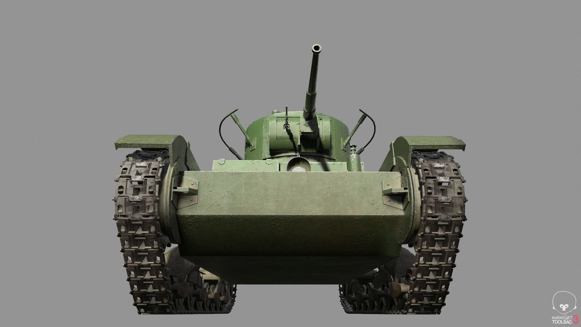 T-26 lowpoly soviet union tank ww2 Low-poly 3D model_19