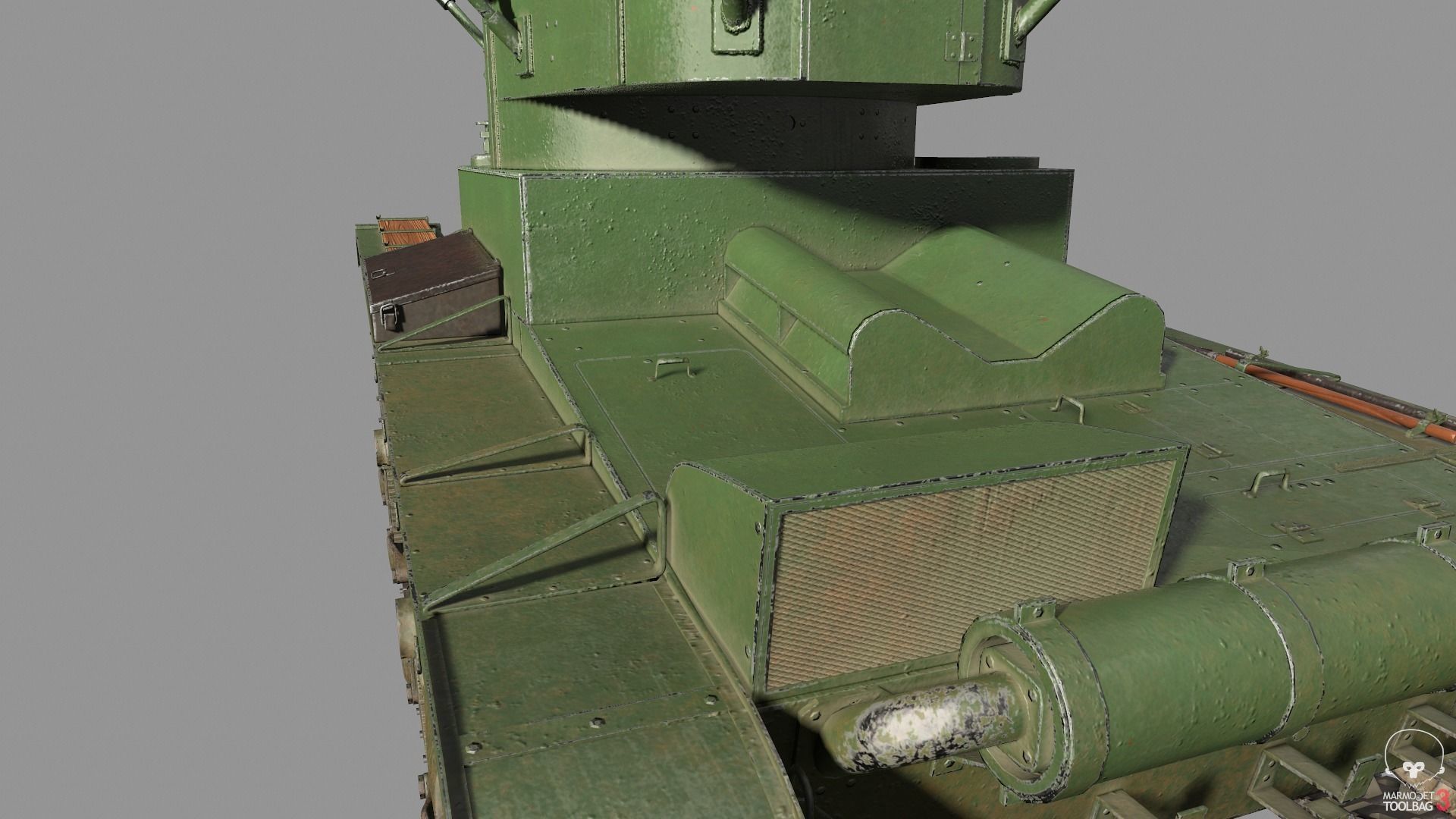 T-26 lowpoly soviet union tank ww2 Low-poly 3D model_18