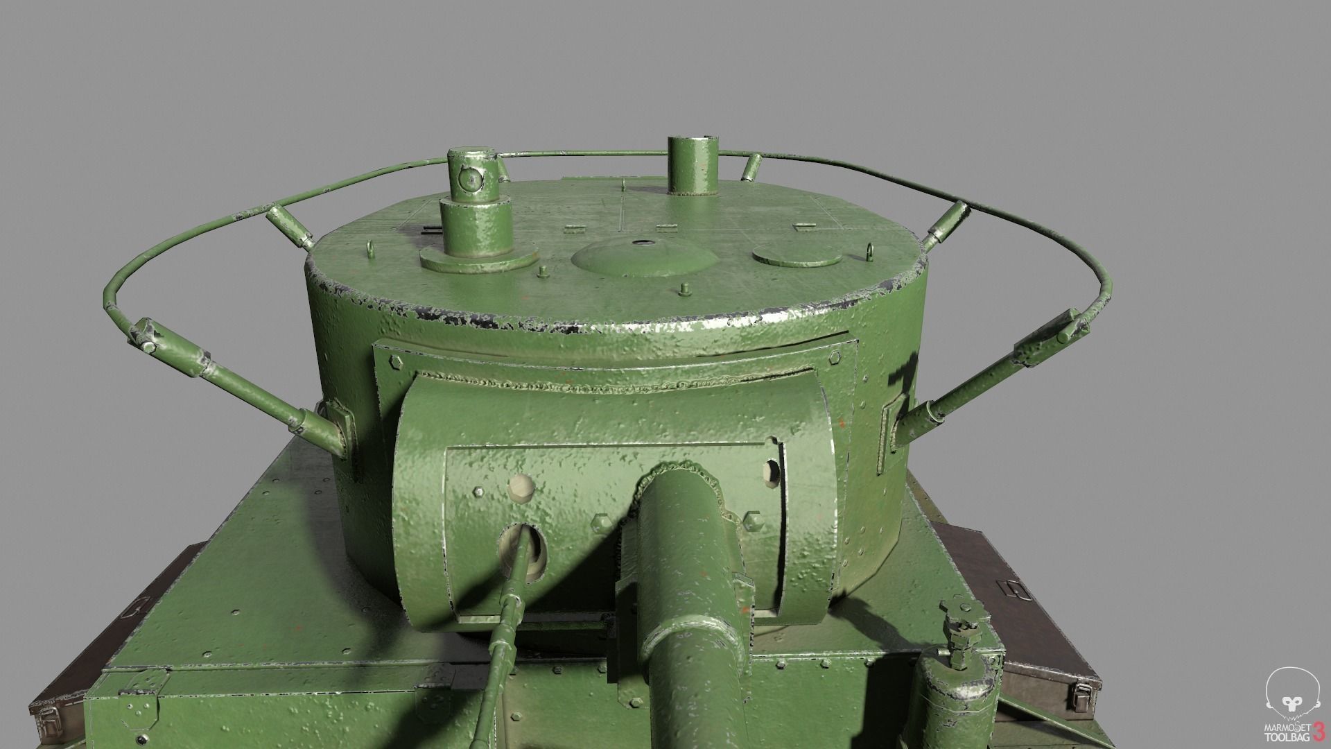 T-26 lowpoly soviet union tank ww2 Low-poly 3D model_9