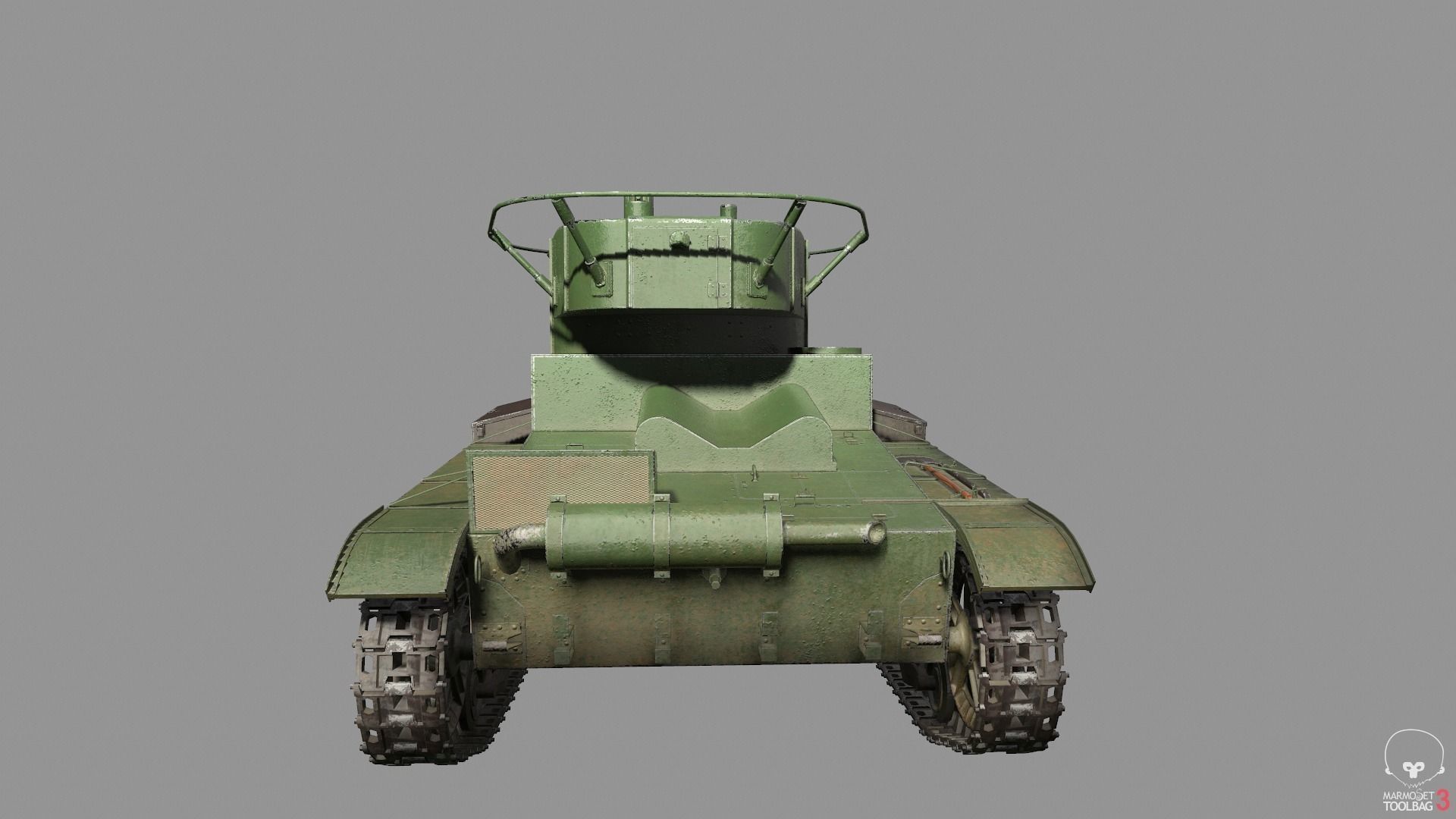 T-26 lowpoly soviet union tank ww2 Low-poly 3D model_3