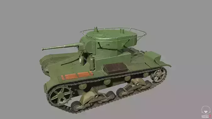 T-26 lowpoly soviet union tank ww2
