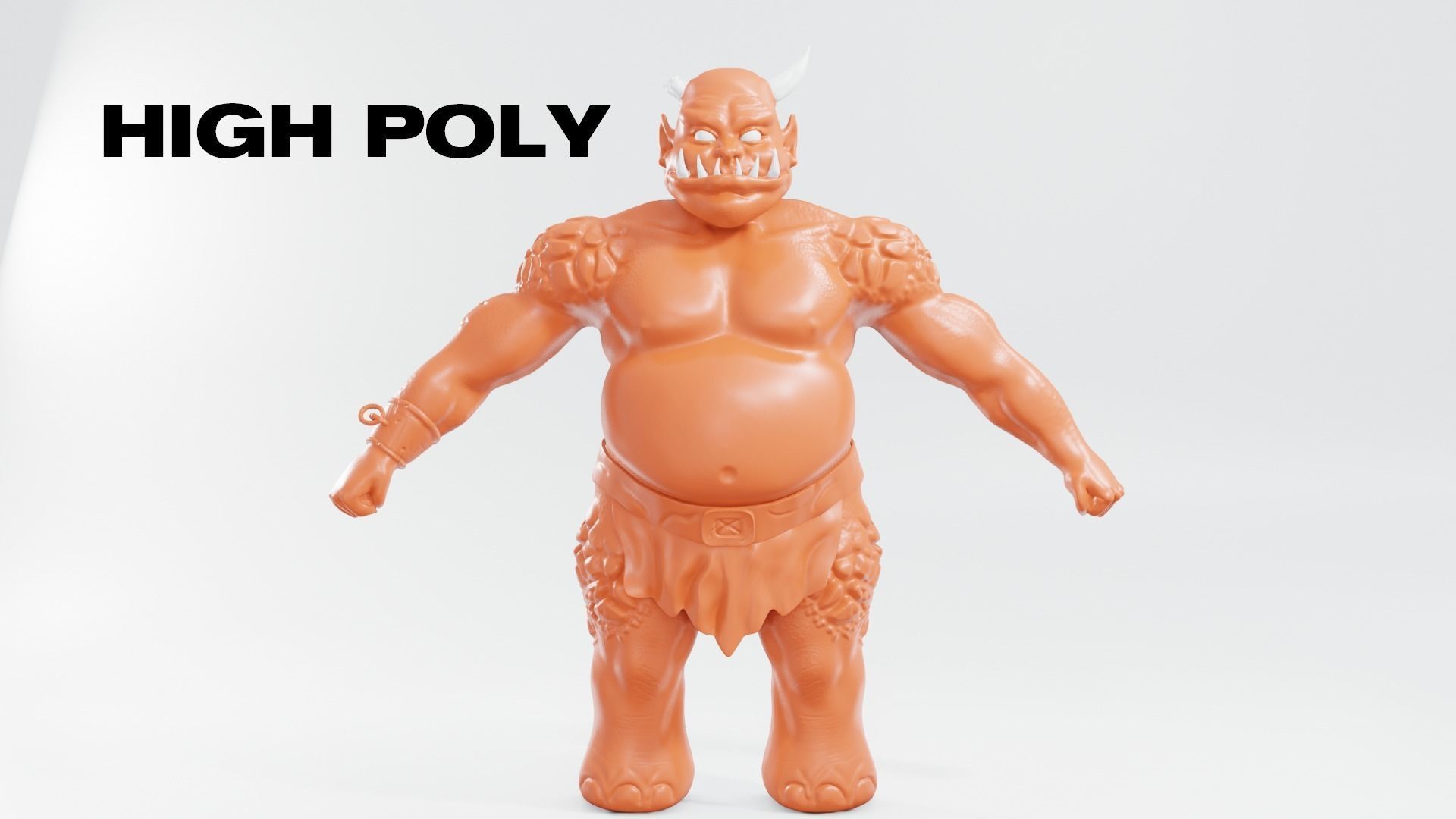 Orc for 3D game or animation - NOT RIGGED Low-poly 3D model_4