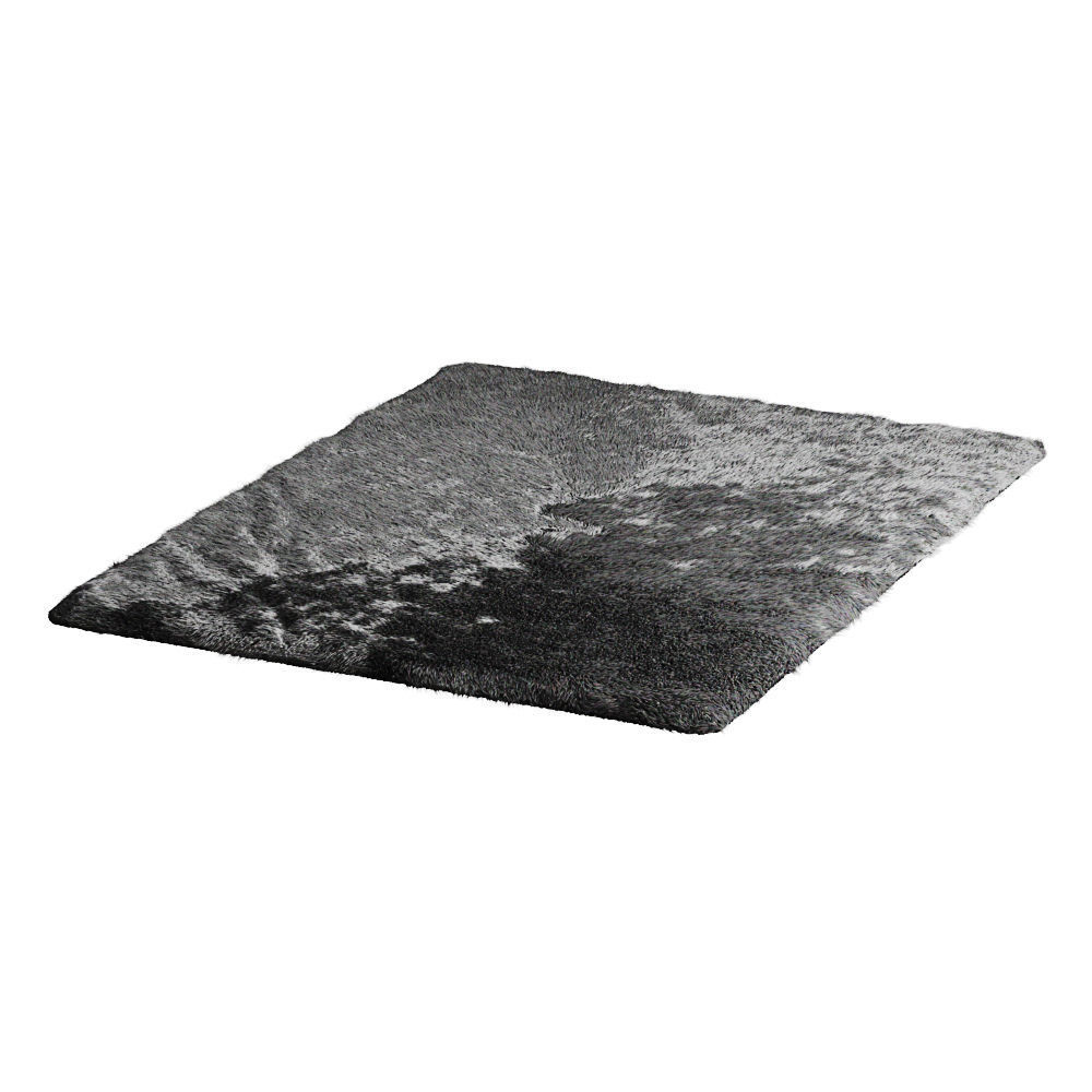 Gray short pile rug 3D model_2