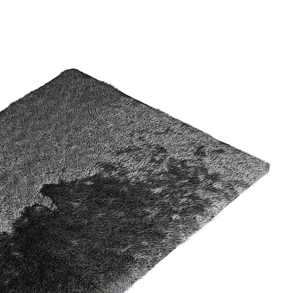 Gray short pile rug 3D model_3