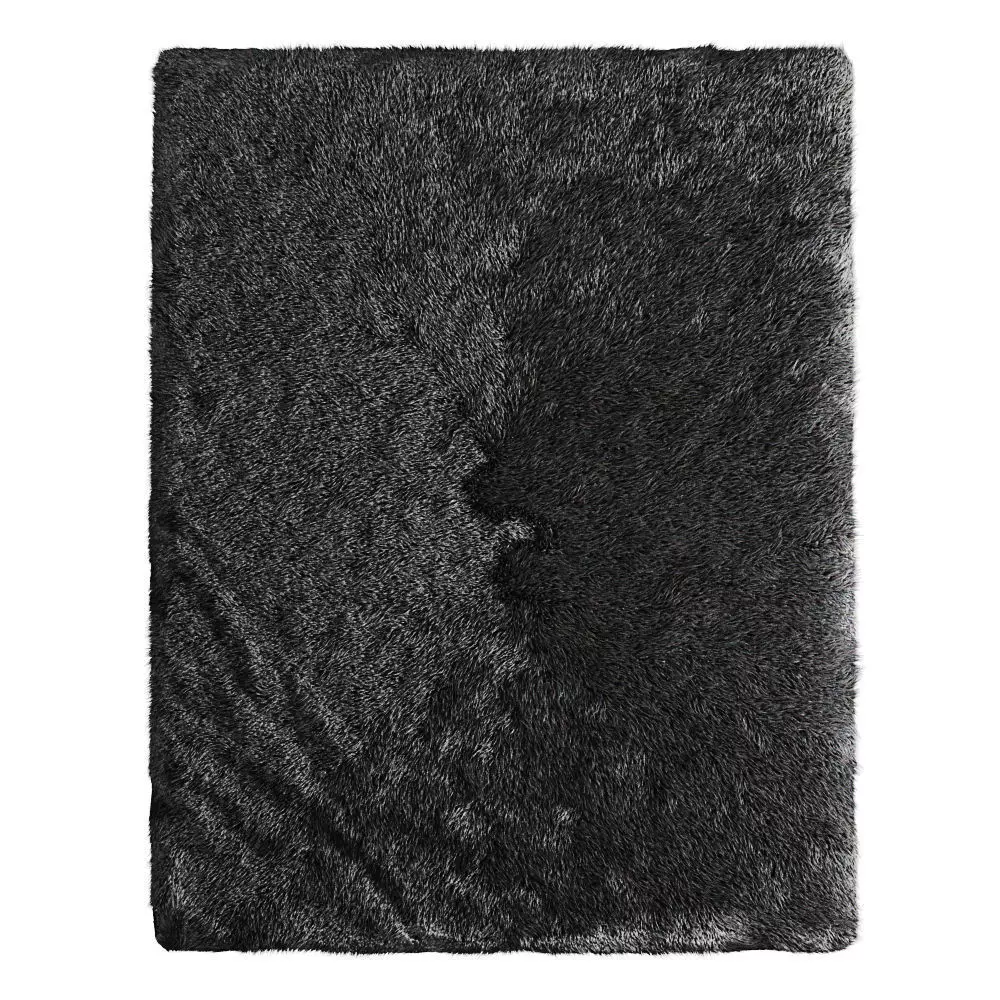 Gray short pile rug 3D model_0