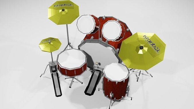 error drum set Low-poly 3D model