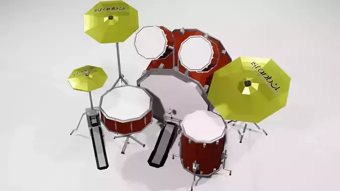 error drum set Low-poly 3D model