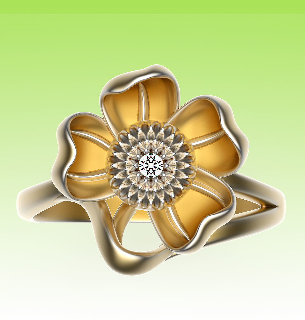 Ring Water Lily 3D print model_1