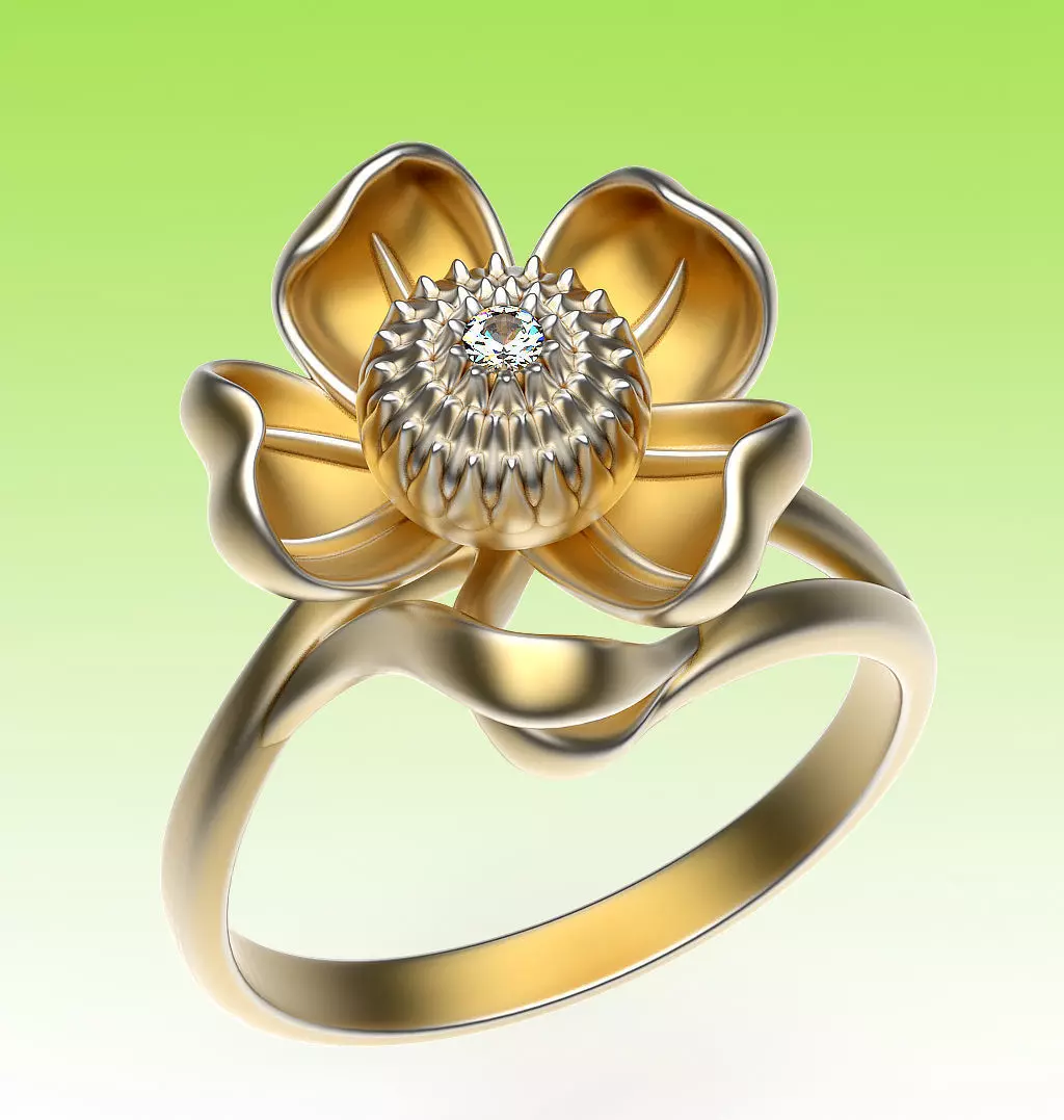 Ring Water Lily 3D print model_0