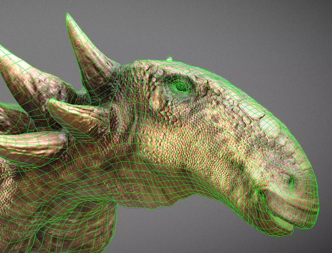Sauropelta dinosaur Low-poly 3D model_1