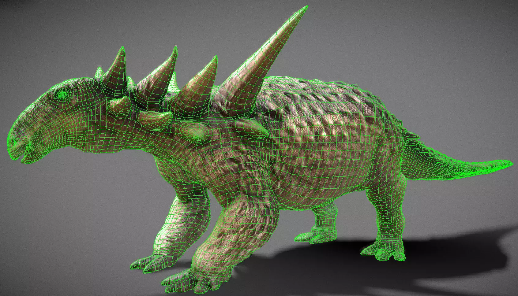 Sauropelta dinosaur Low-poly 3D model_4
