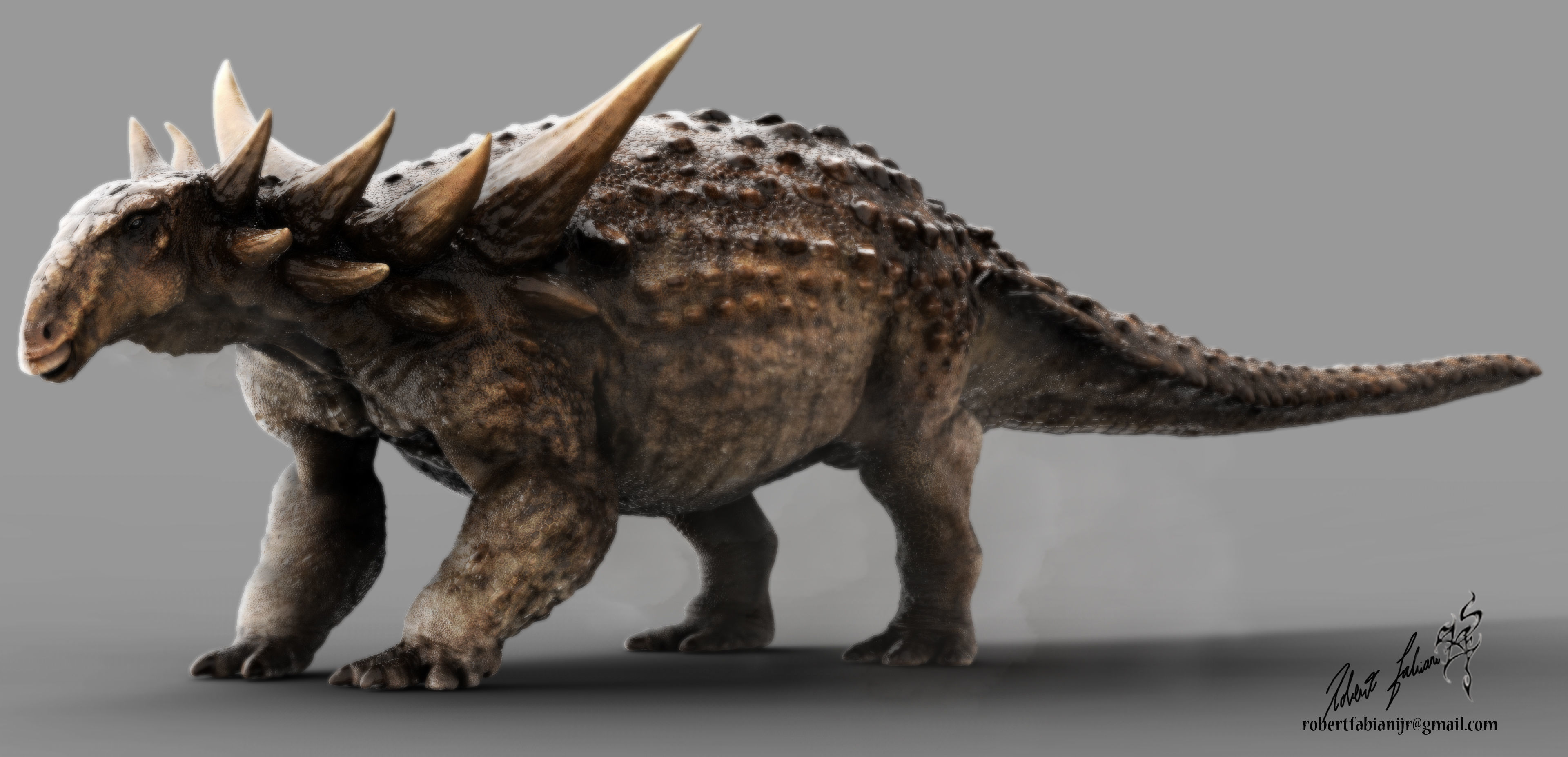 Sauropelta dinosaur Low-poly 3D model_10