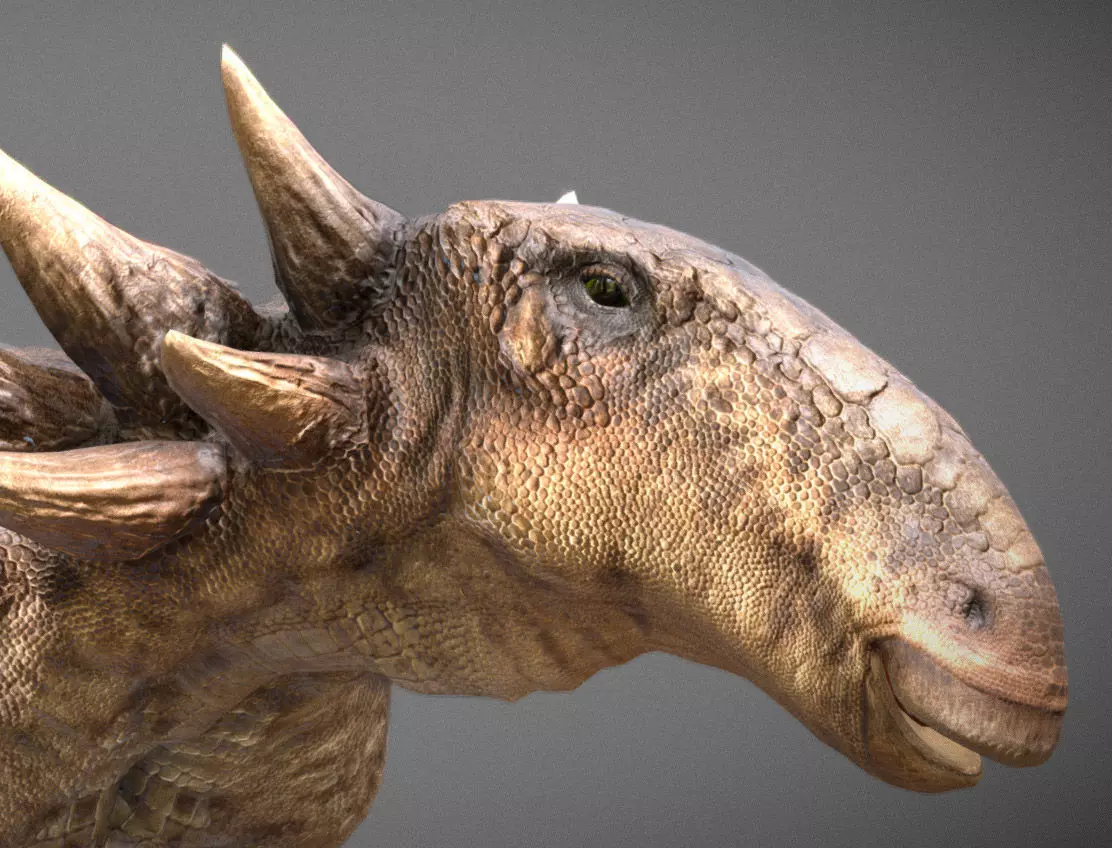 Sauropelta dinosaur Low-poly 3D model_0