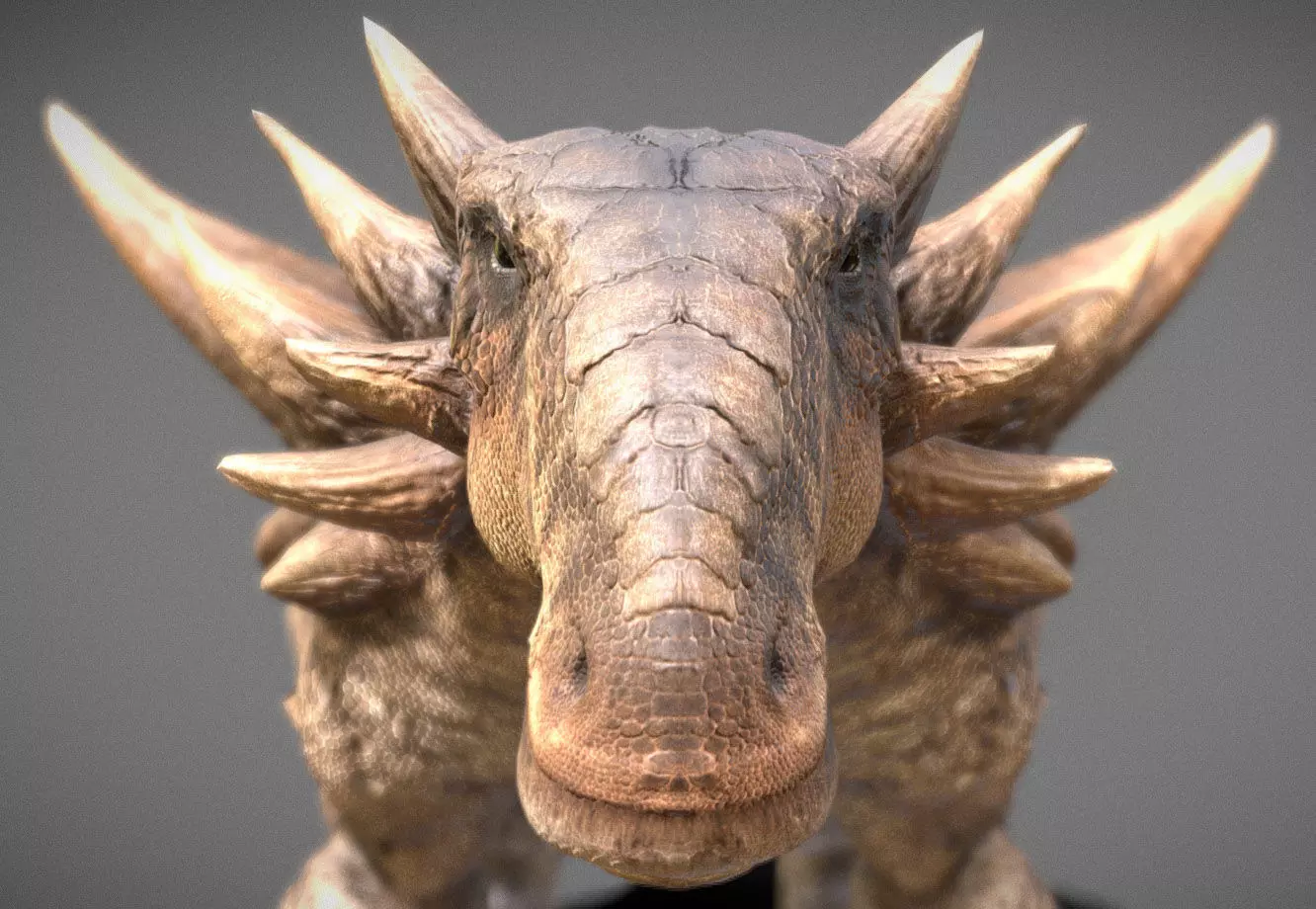 Sauropelta dinosaur Low-poly 3D model_2