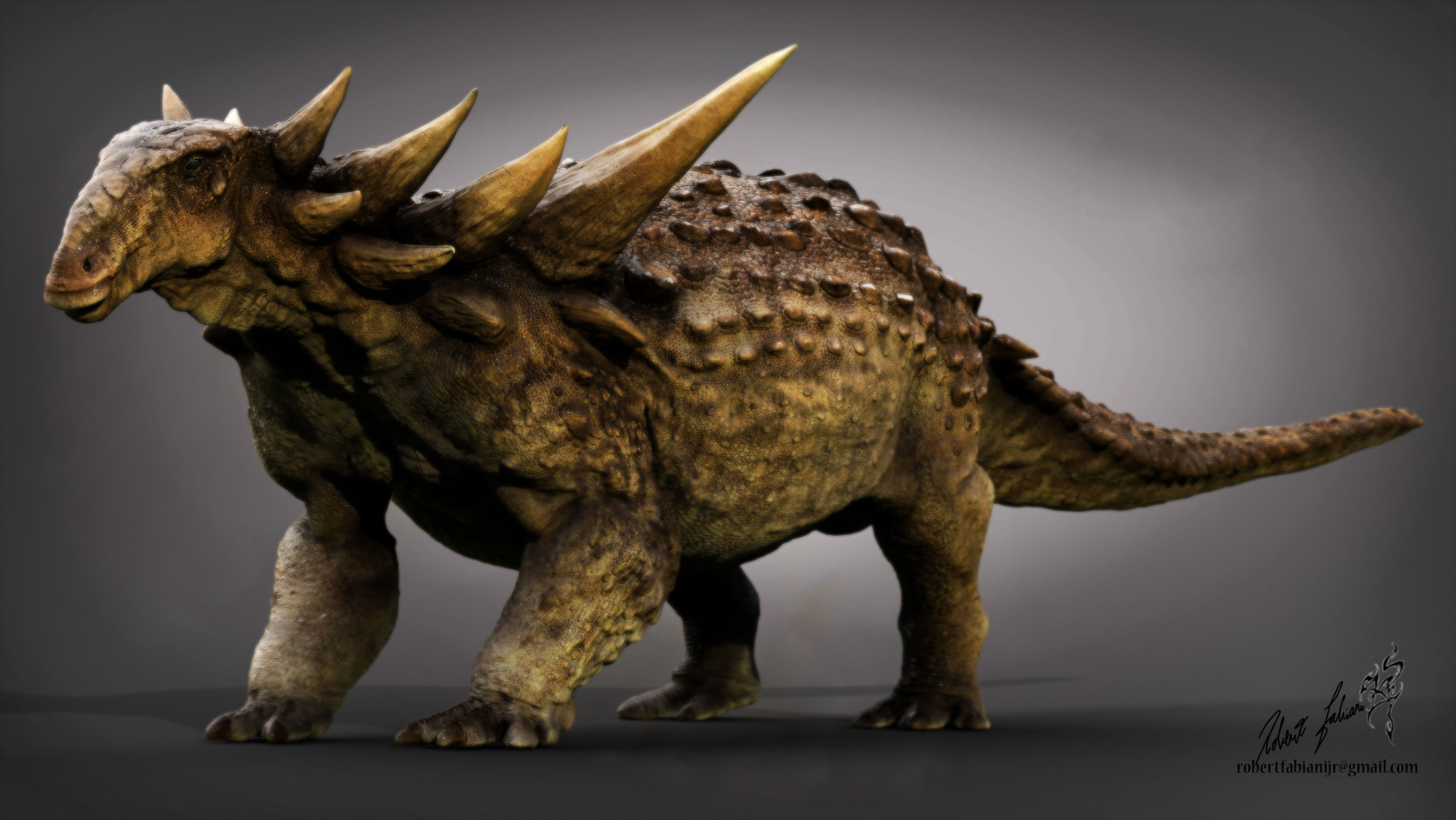 Sauropelta dinosaur Low-poly 3D model_9