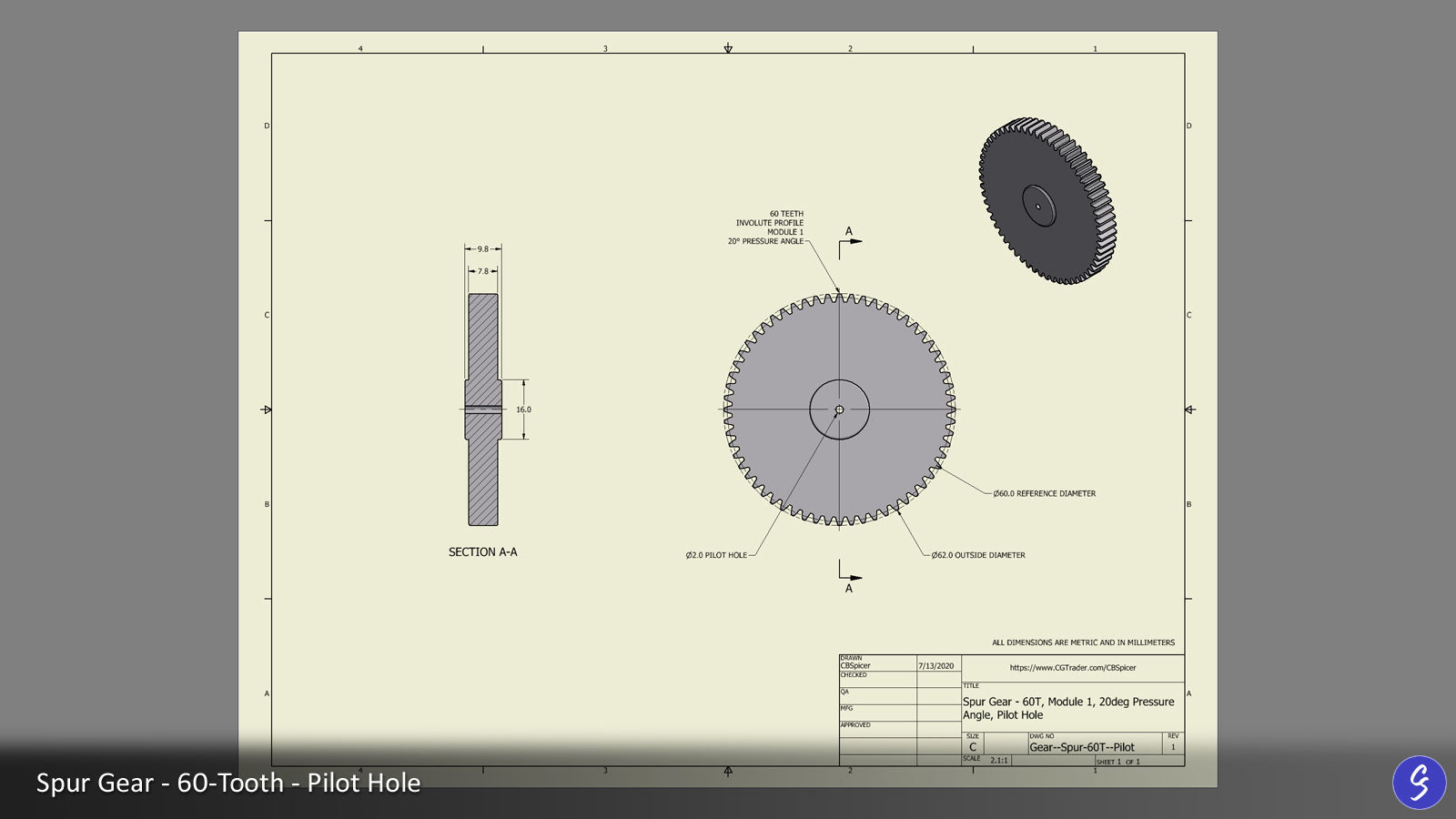 60-Tooth Spur Gear 03 3D print model_19