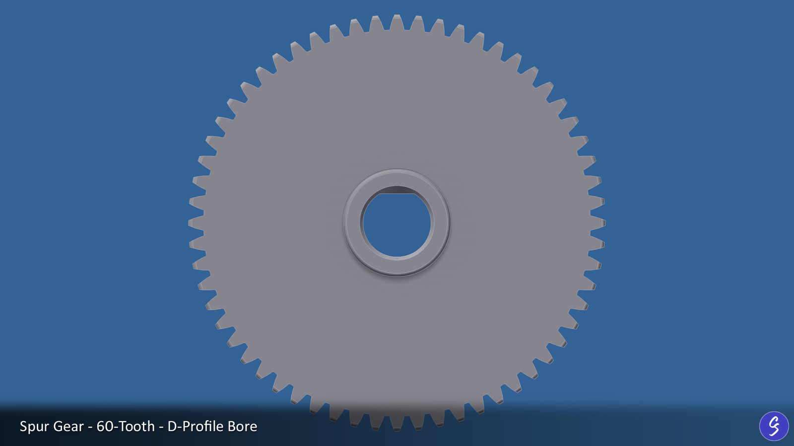 60-Tooth Spur Gear 03 3D print model_9
