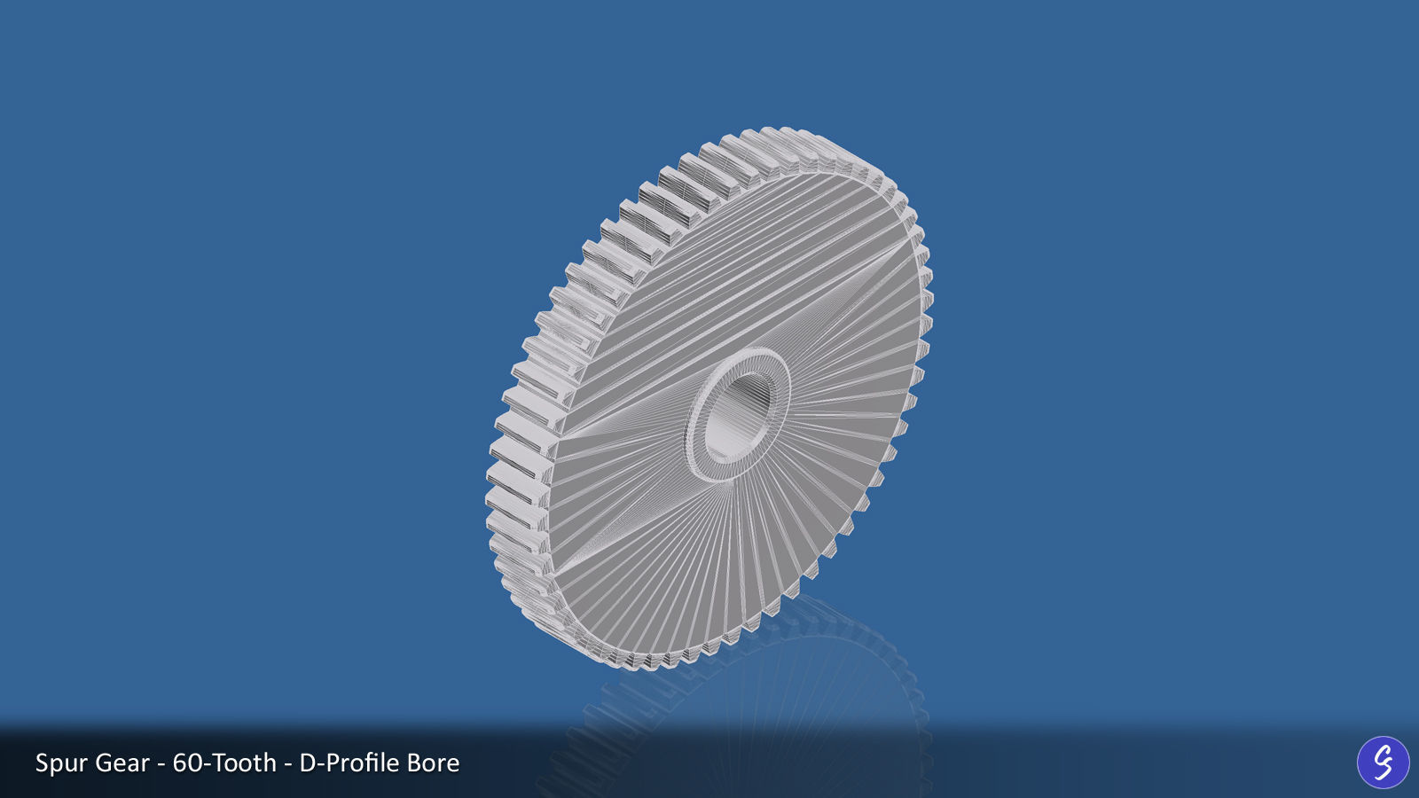 60-Tooth Spur Gear 03 3D print model_10