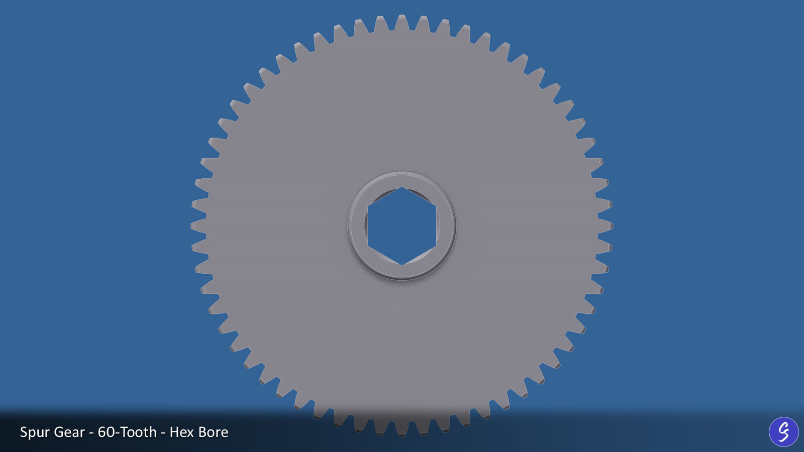 60-Tooth Spur Gear 03 3D print model_13
