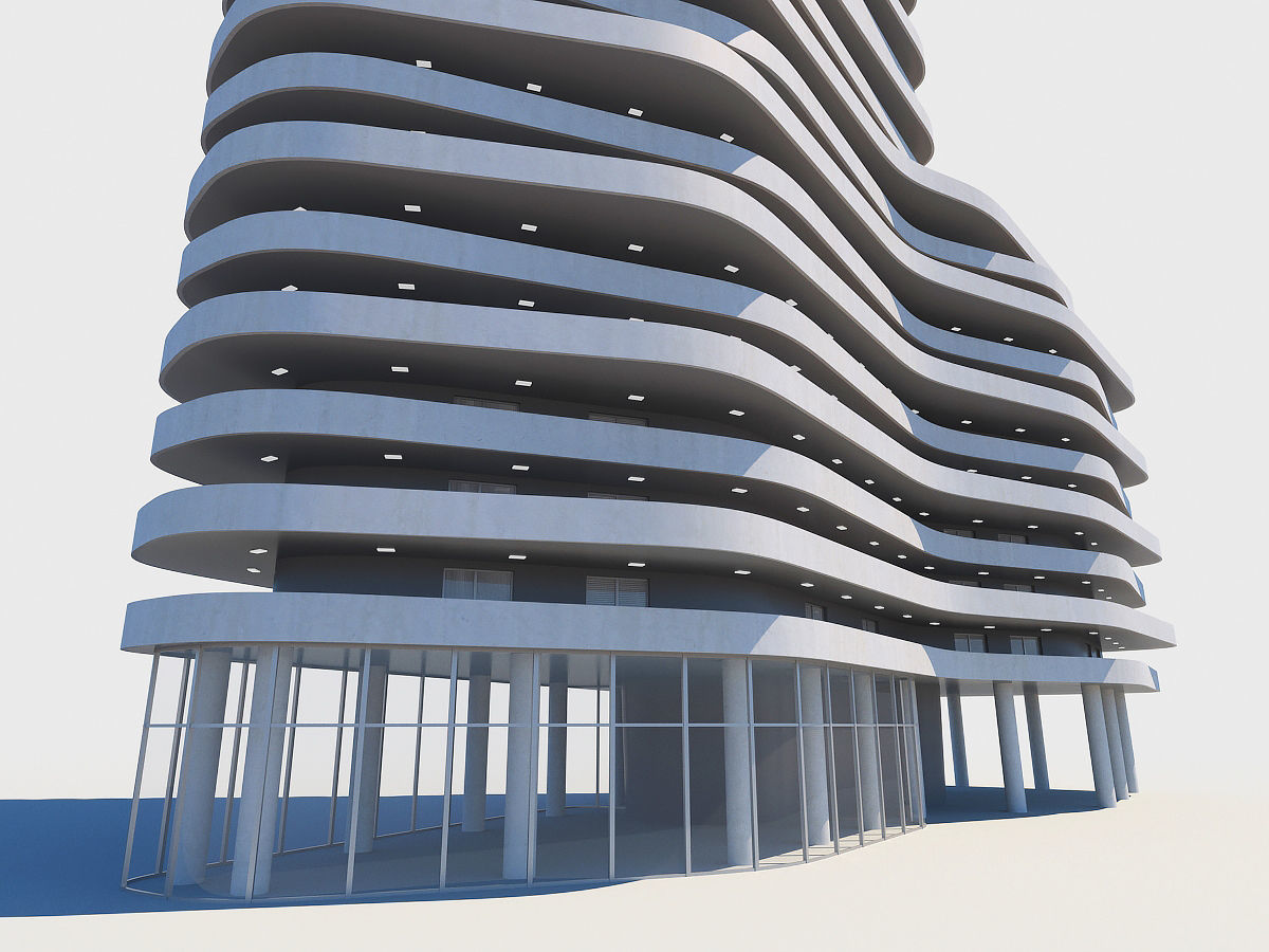 Modern apartment Low-poly 3D model_5