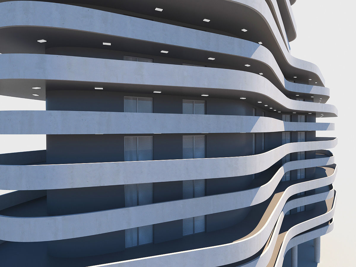 Modern apartment Low-poly 3D model_6