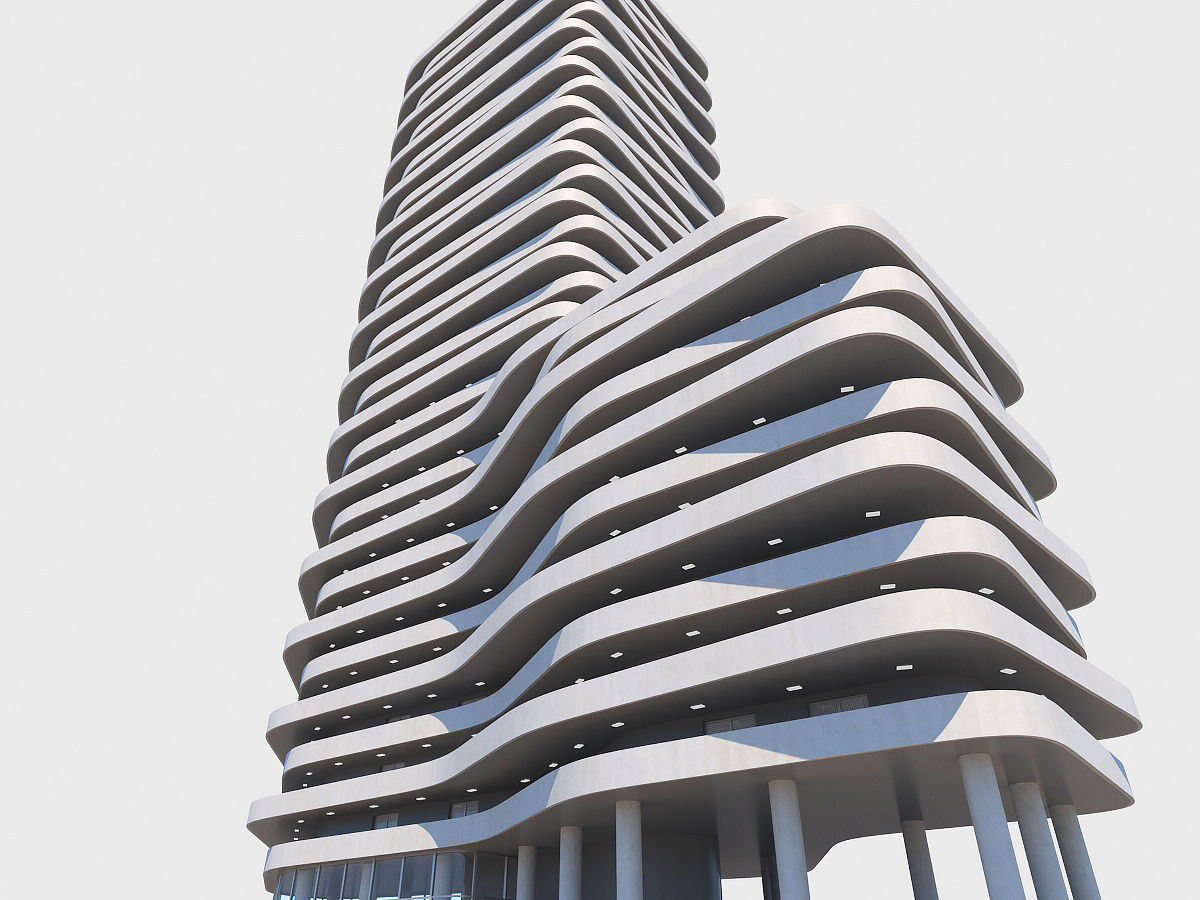 Modern apartment Low-poly 3D model_4