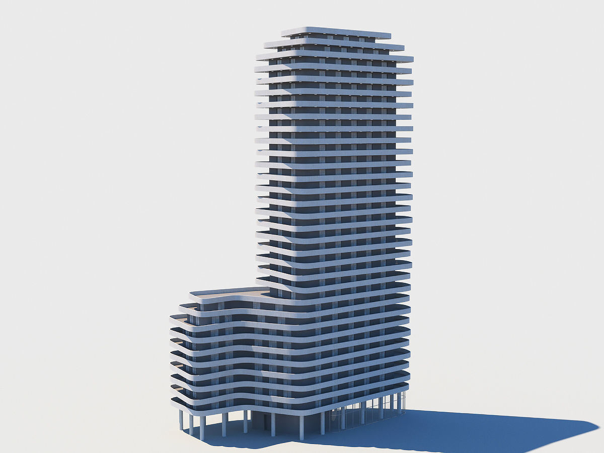 Modern apartment Low-poly 3D model_7