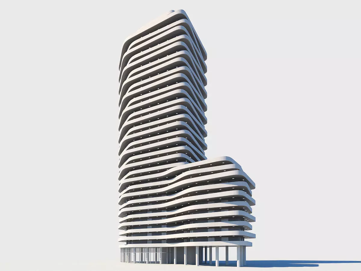 Modern apartment Low-poly 3D model_0