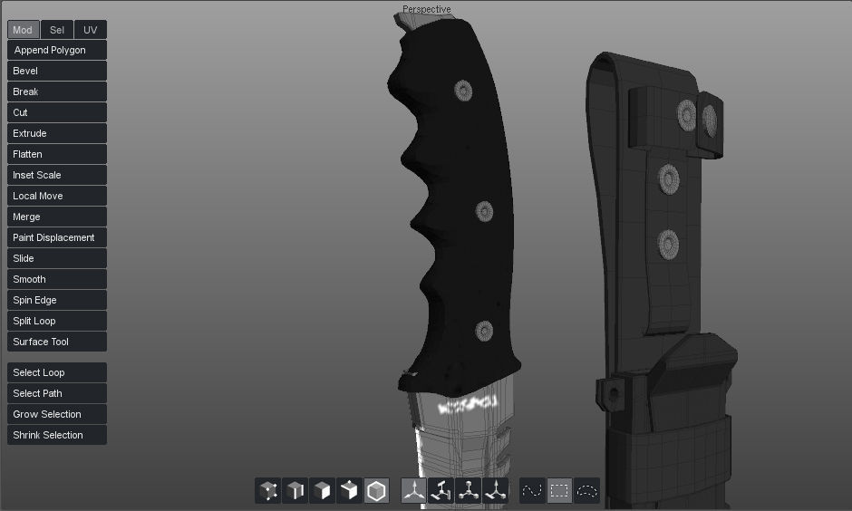 Knife with case 3D model_1