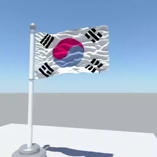 Korea South Korea flag 3D model
