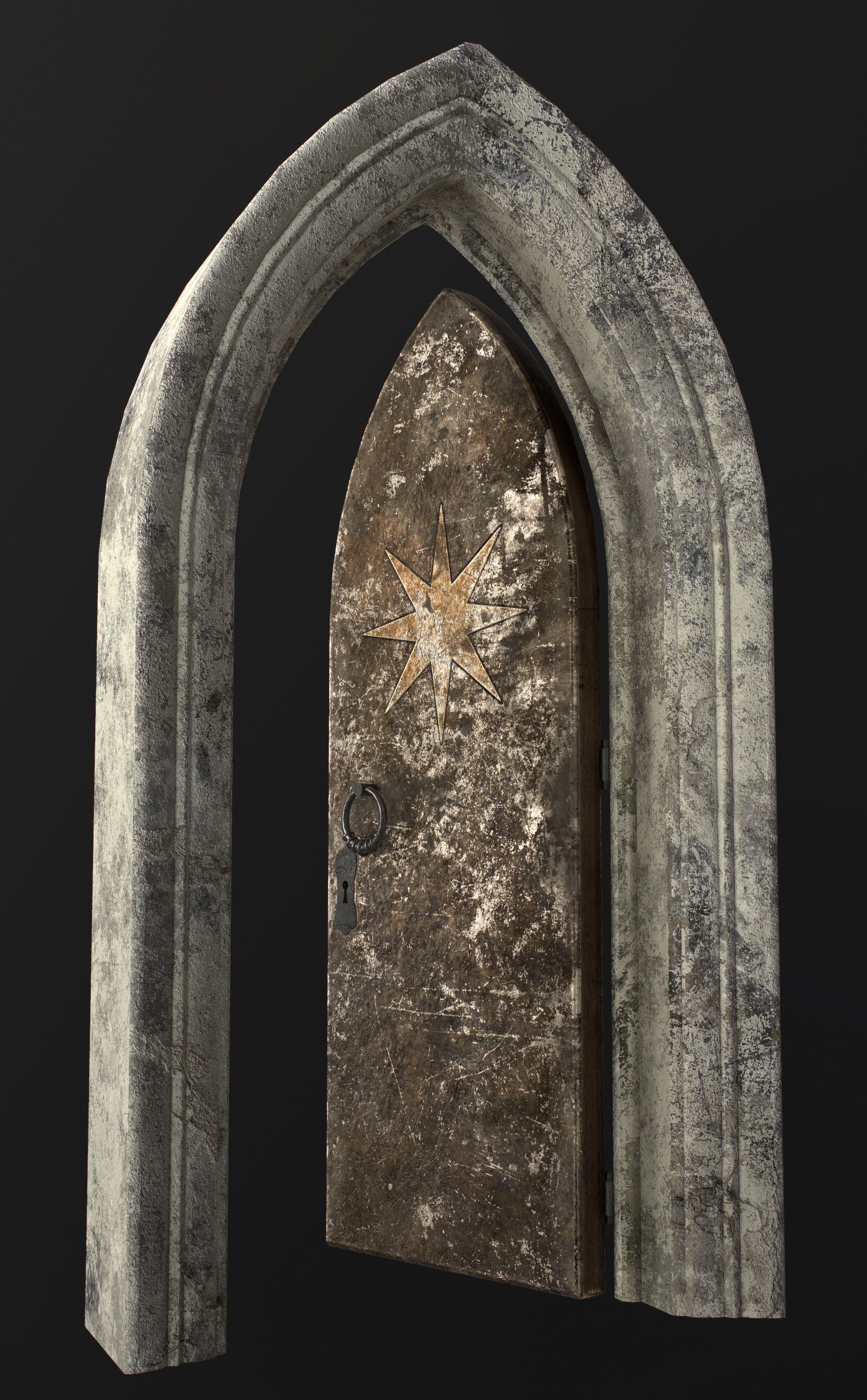 Medieval Door Low-poly 3D model_22