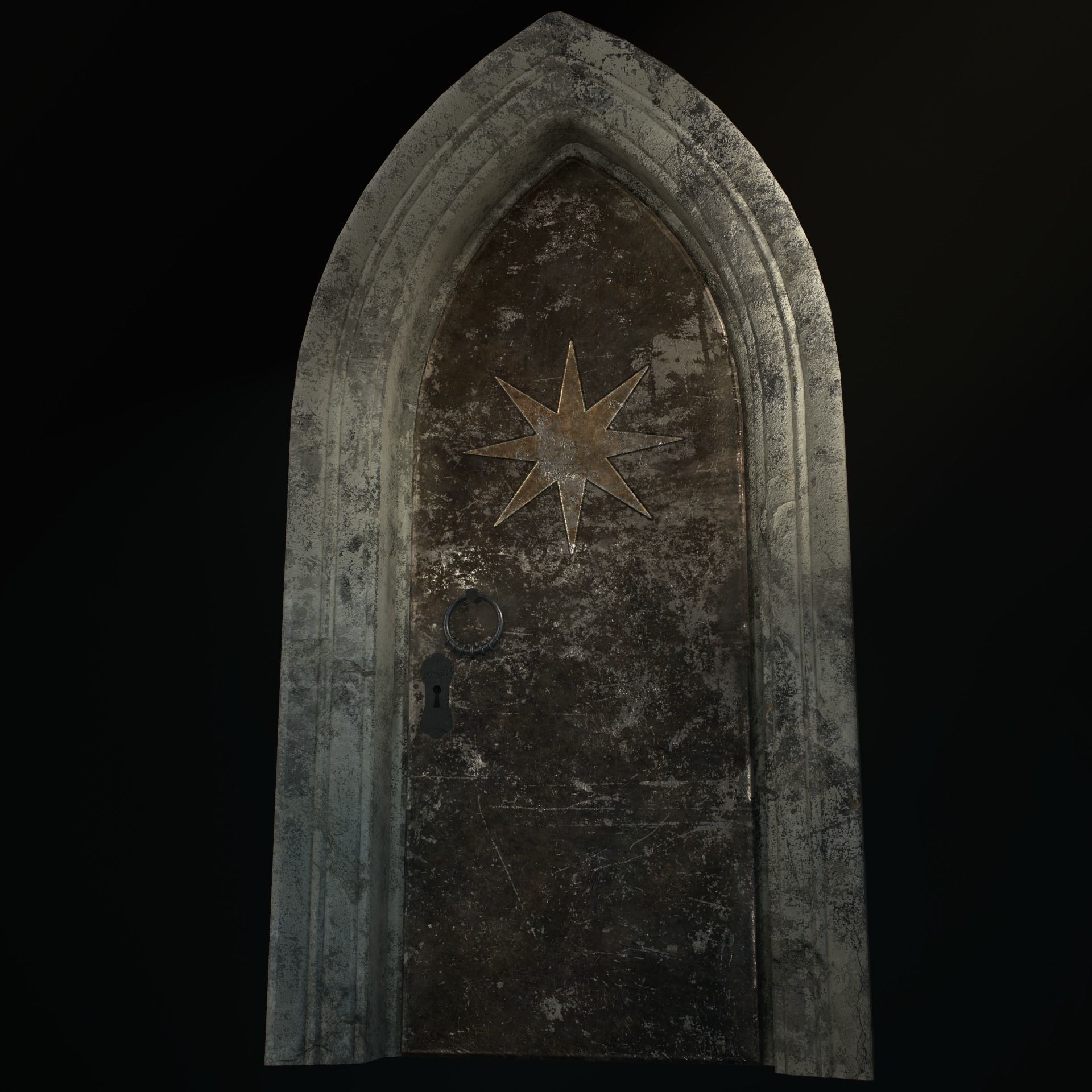 Medieval Door Low-poly 3D model_42