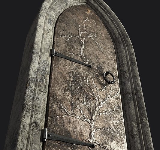 Medieval Door Low-poly 3D model