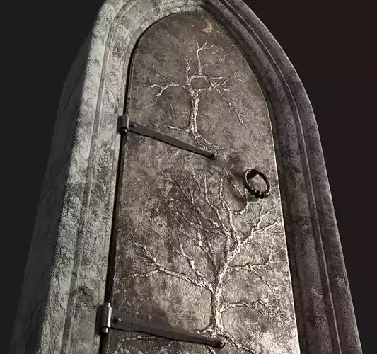 Medieval Door Low-poly 3D model