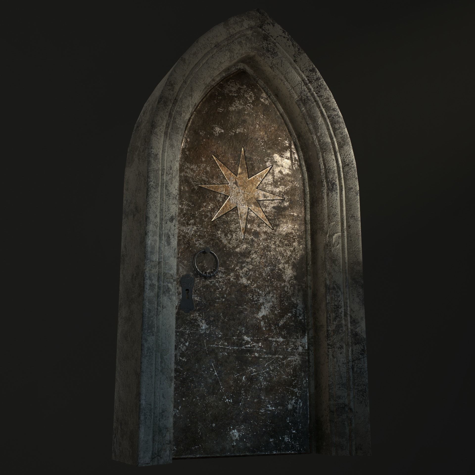Medieval Door Low-poly 3D model_41