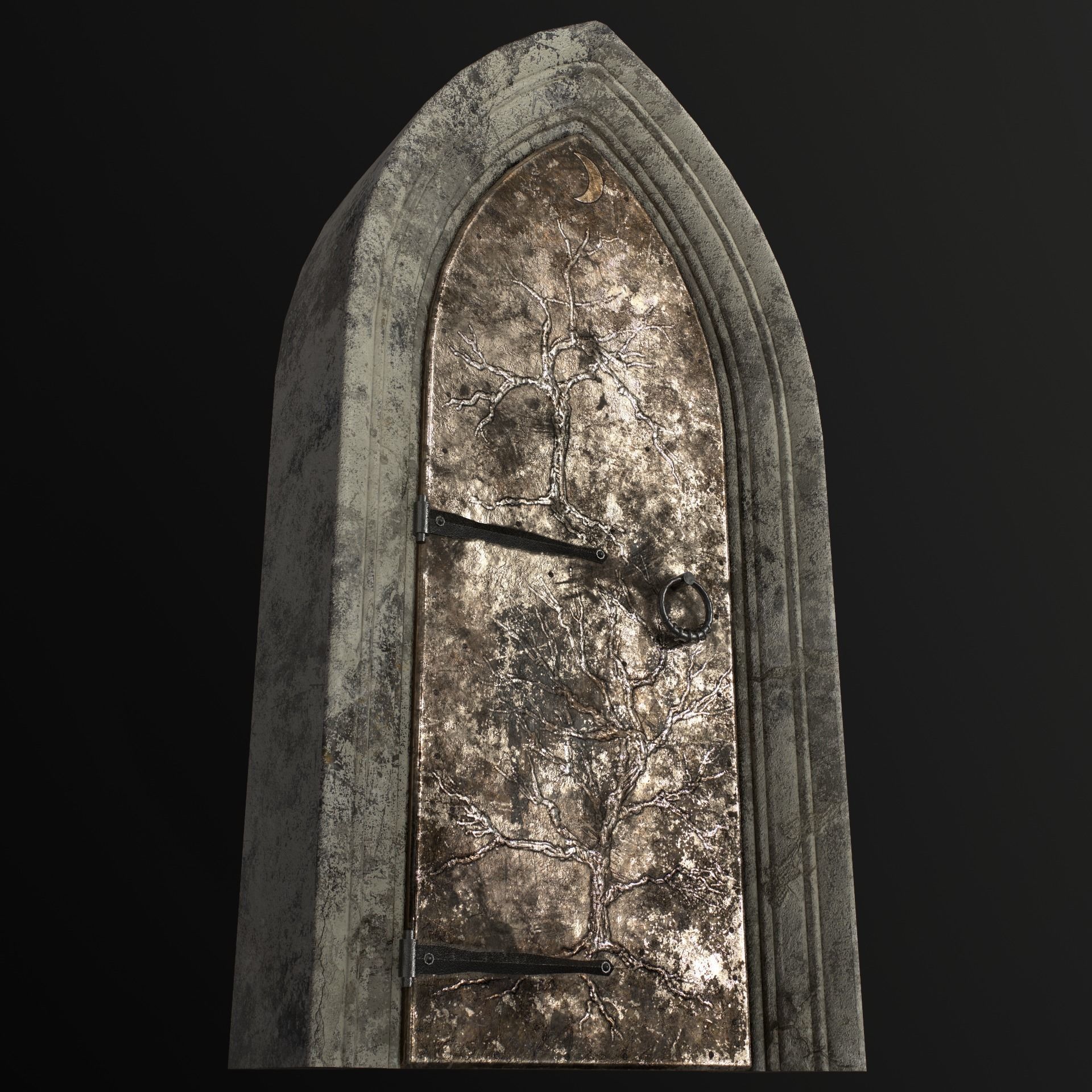 Medieval Door Low-poly 3D model_40