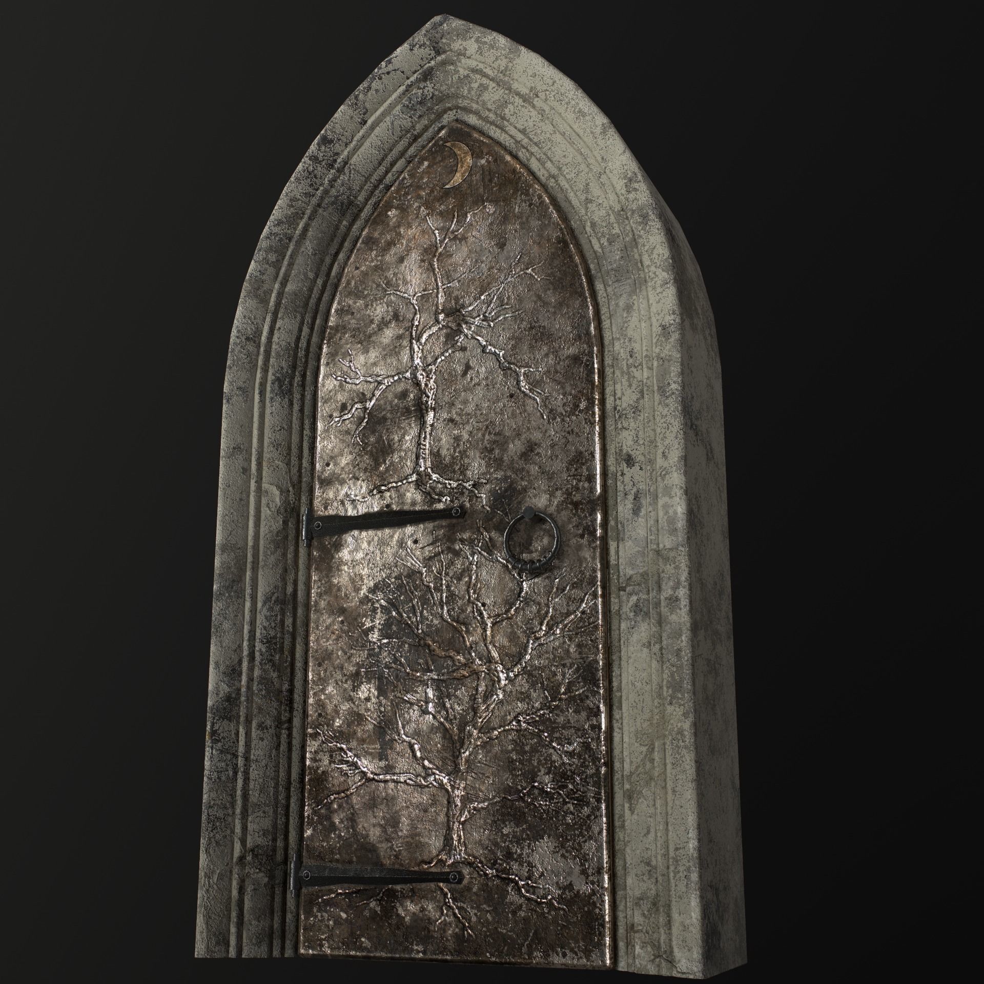 Medieval Door Low-poly 3D model_37
