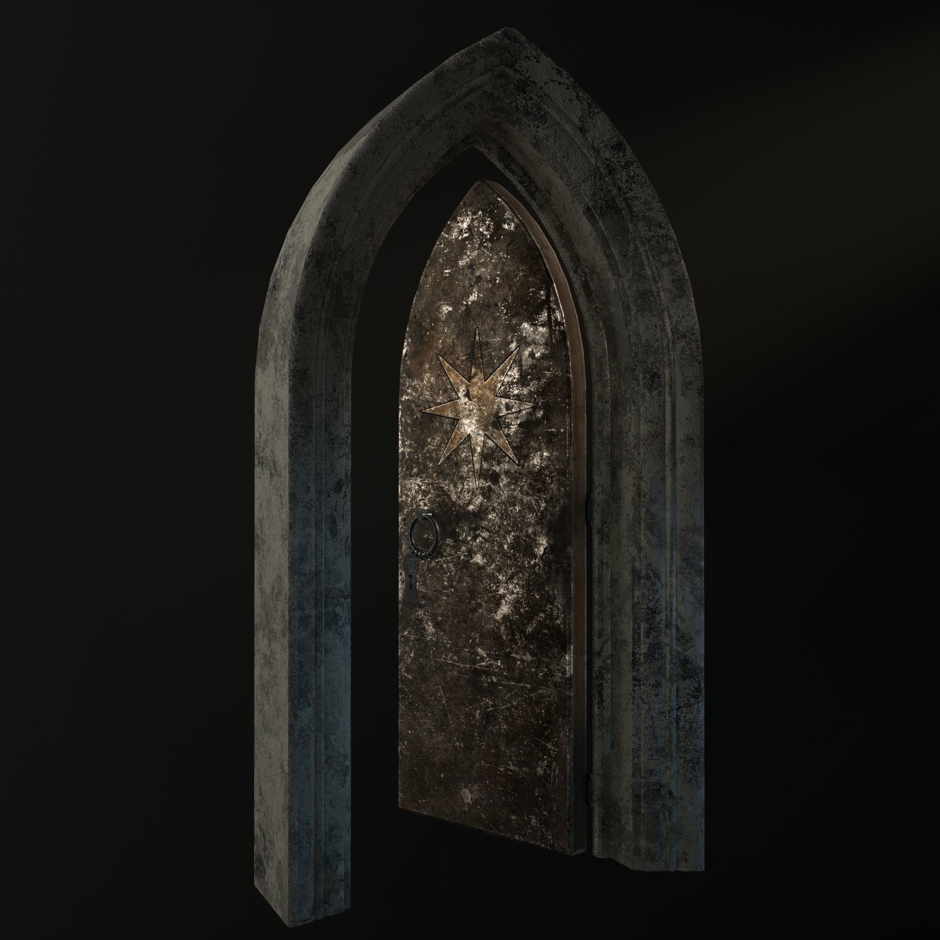 Medieval Door Low-poly 3D model_33